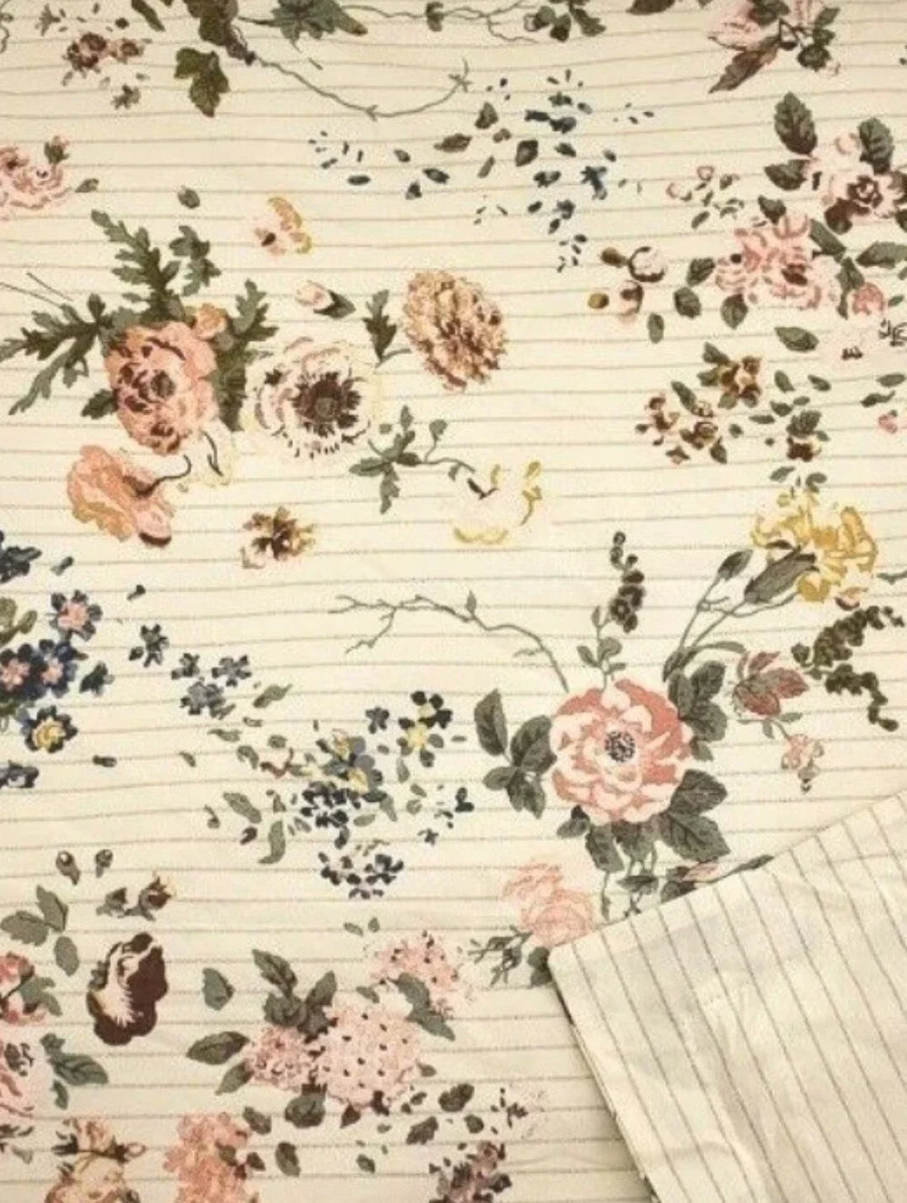 Ralph Lauren Thompson Floral Cotton Percale FULL / QUEEN Duvet Cover Cream Multi